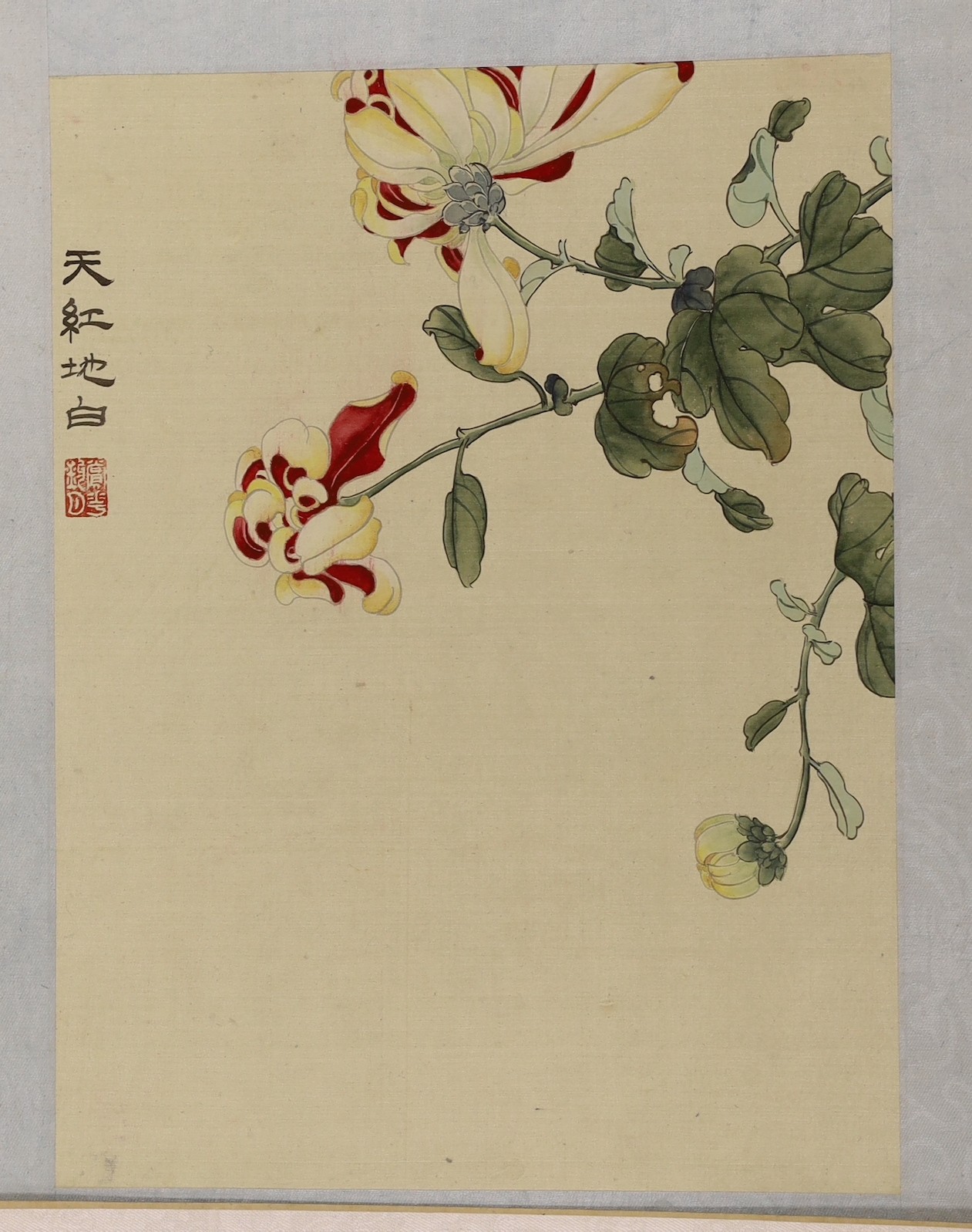 Chinese School, late 20th century, four paintings, ink and colour on silk or paper, insects and flowers, approx. 21 x 26cm